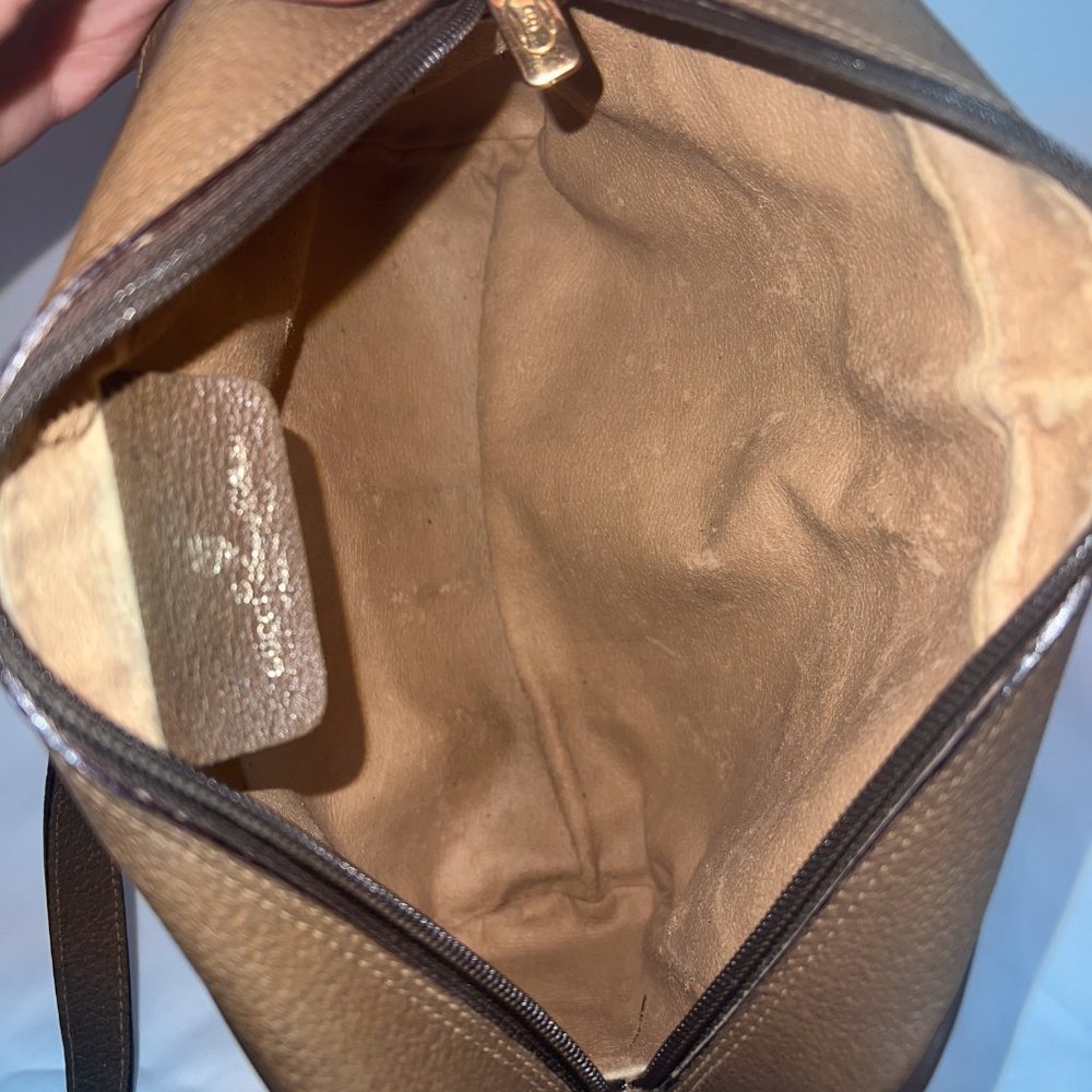 Vintage Gucci Small Shoulder Bag Web Brown GG Coated Canvas (Authentic) - Picture 2 of 12